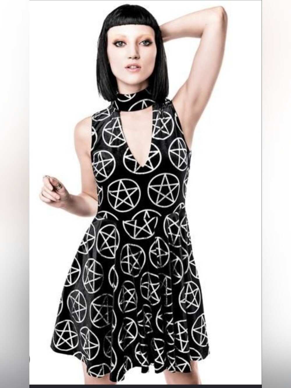 Killstar Deadstock Rare Pentagram Skater Dress Sz XS Witchy Goth Alt Style
